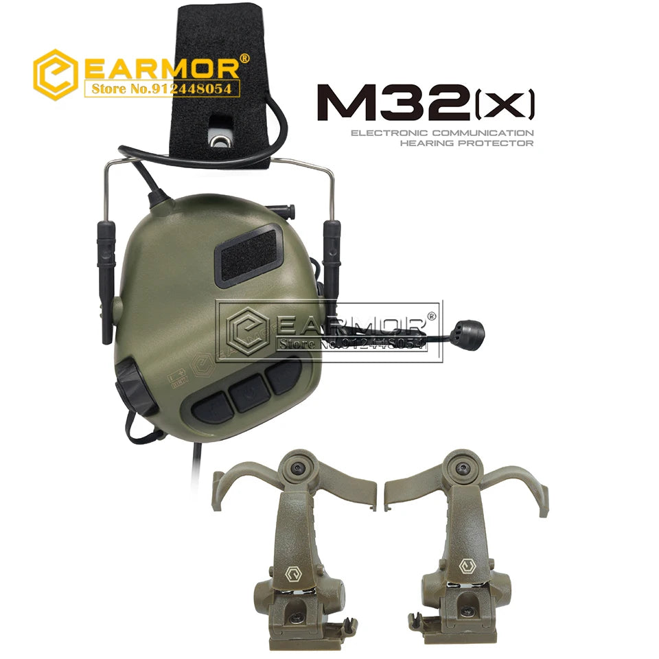 EARMOR M32{X}-MOD4 Auriculares tácticos Reducción de ruido electrónico Amplificador de comunicación de recogida para rieles RAC