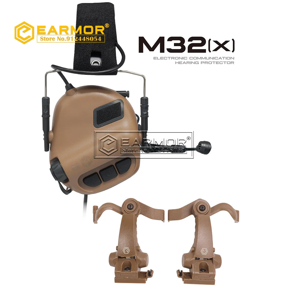 EARMOR M32{X}-MOD4 Auriculares tácticos Reducción de ruido electrónico Amplificador de comunicación de recogida para rieles RAC
