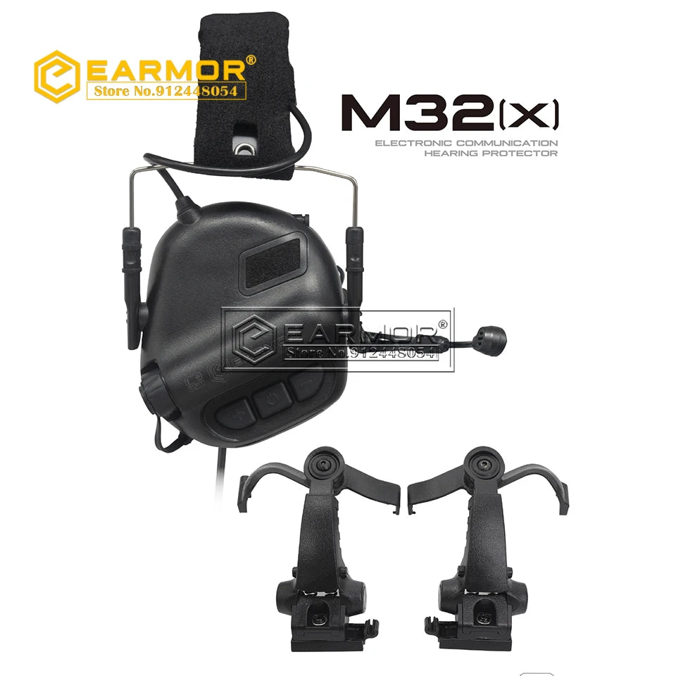 EARMOR M32{X}-MOD4 Auriculares tácticos Reducción de ruido electrónico Amplificador de comunicación de recogida para rieles RAC