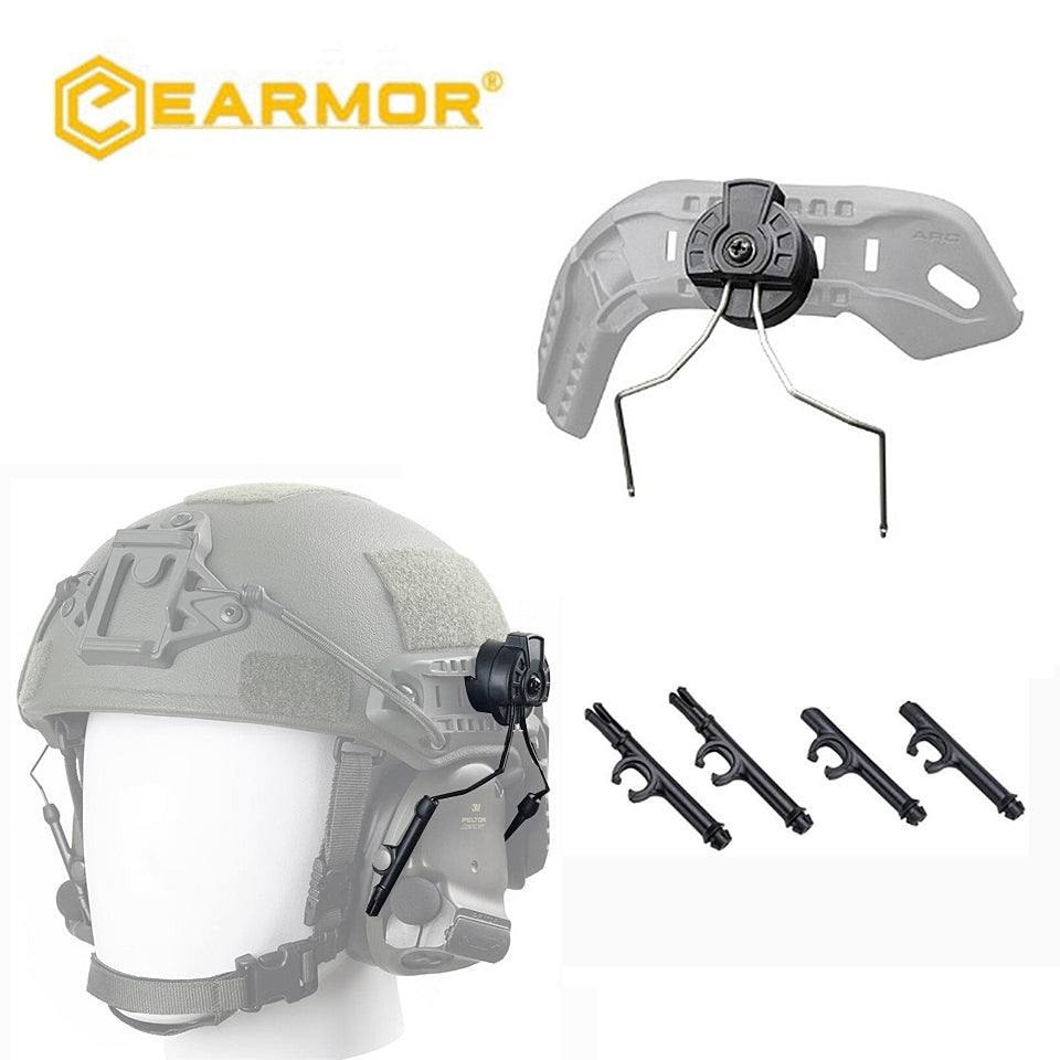 EARMOR M11 - Adaptador de rieles para casco táctico ARC para auriculares Peltor Comtac de 3M