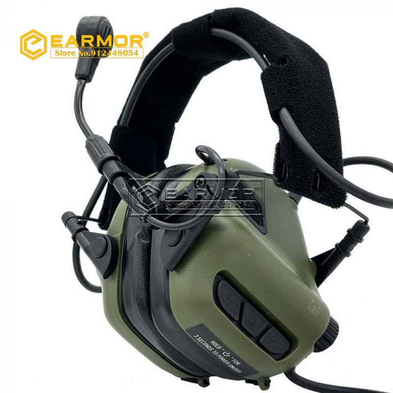 EARMOR M32-Mark3 MilPro Auriculares estándar militares - Verde follaje