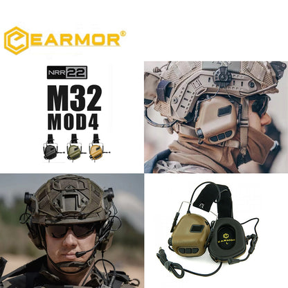 Casque de communication EARMOR M32 MOD4 IPSC, suppression du bruit d'aviation