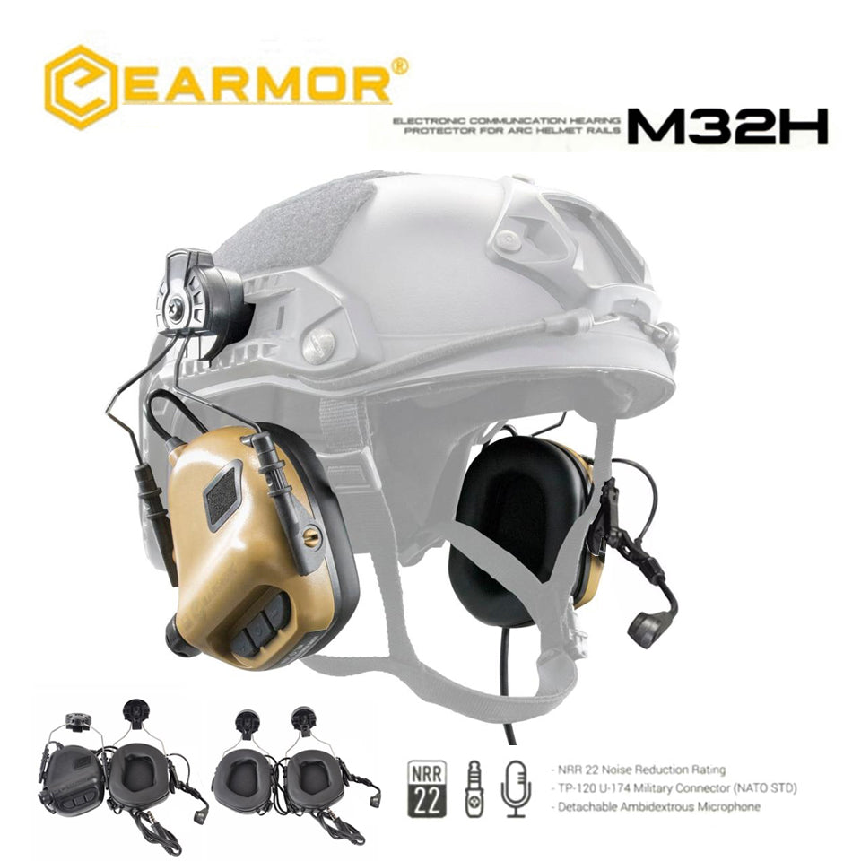 EARMOR M32H MOD4 Tactical Headset Electronics Communication Hearing Protector - Coyote Brown