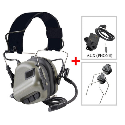 EARMOR M32 FG MOD4 Auriculares y adaptador de riel ARC y juego de adaptador PTT M51 para radio