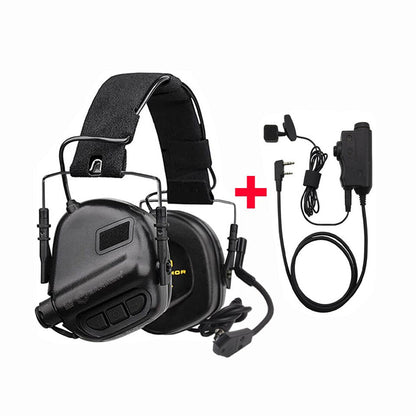 EARMOR M32 Tactical Headset & Kenwood PTT Adapter Set Shooting Communication System