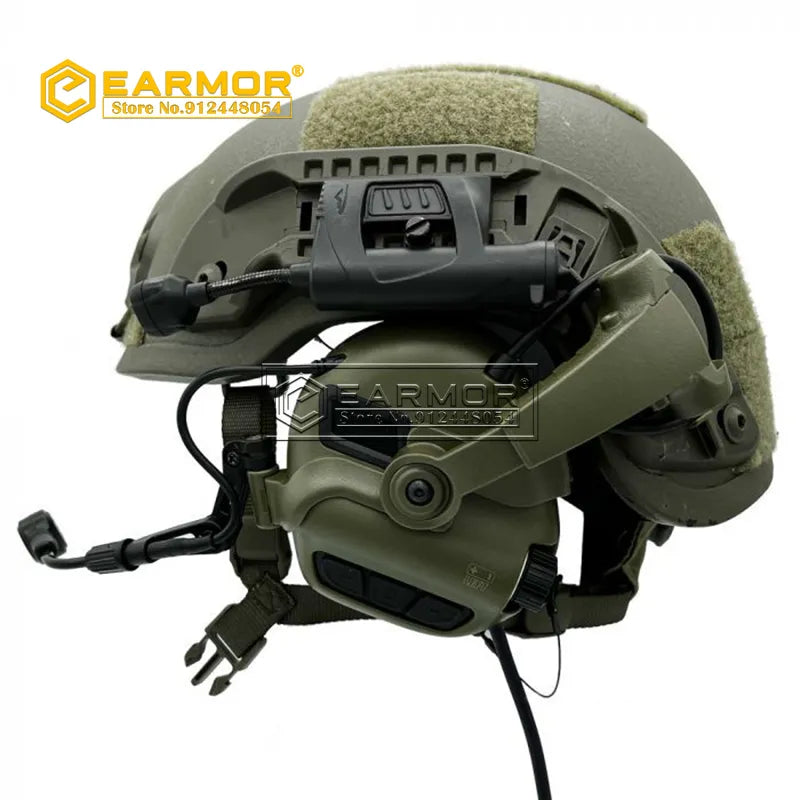 OPSMEN EARMOR M32X-Mark3 MilPro RAC Casque d'écoute standard militaire – Vert feuillage