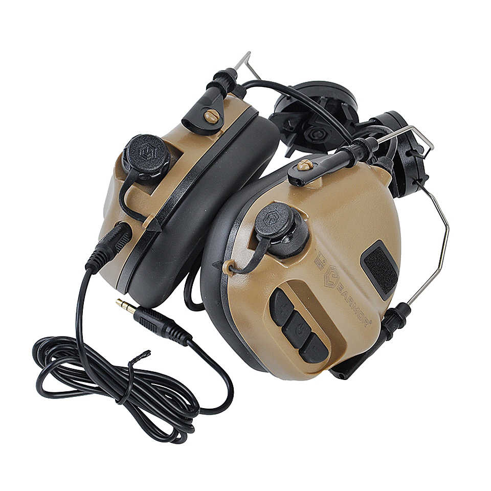 EARMOR M31H MOD4 Tactical Headset Hearing Protection for Ops-Core MT Fast ARC Helmet-Coyote Brown