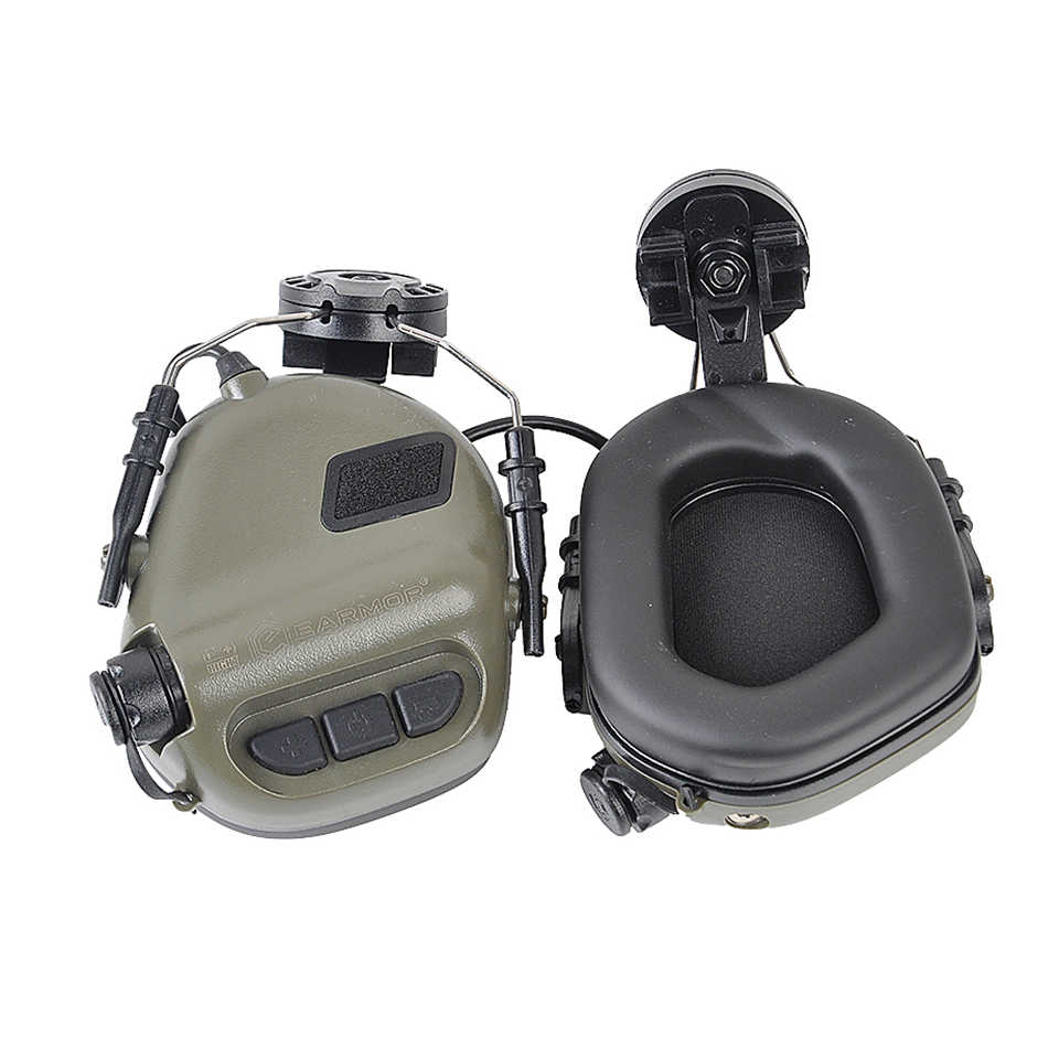 EARMOR M31H MOD4 Tactical Headset Fast Helmet Shooting Hearing Protector - Black