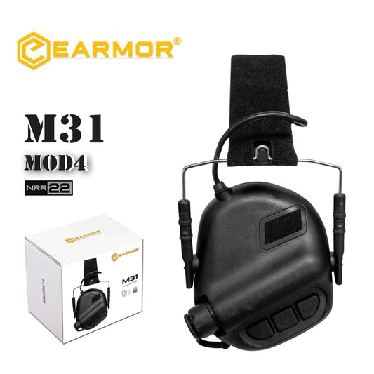 EARMOR M31 MOD4 Auriculares Tácticos Disparos Auriculares Con Eliminación De Ruido - Negro