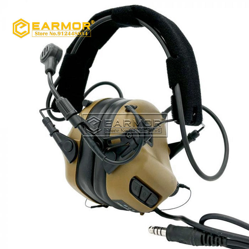 EARMOR M32-Mark3 MilPro Casque standard militaire – Marron coyote