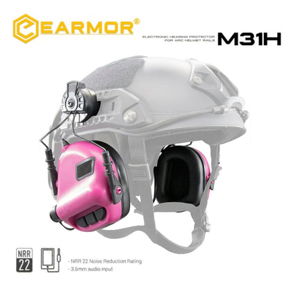 EARMOR M31H ARC Casco Auriculares Protector Auditivo Electrónico Orejera De Tiro - Rosa 