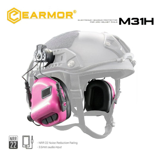 EARMOR M31H ARC Casco Auriculares Protector Auditivo Electrónico Orejera De Tiro - Rosa 