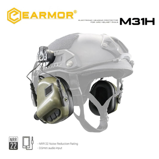 EARMOR M31H MOD4 Headset ARC Helmet Rails Electronic Hearing Protector - Foliage Green