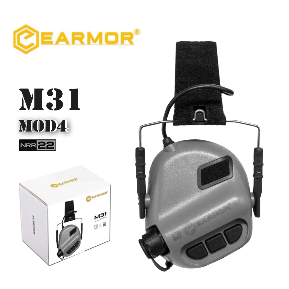 EARMOR M31 MOD4 Tactical Headset Noise Reduction Hearing Protector - Cadet Grey